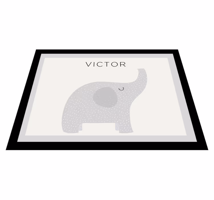 Alfombra vinílica personalizable elefante personalizado - TenVinilo