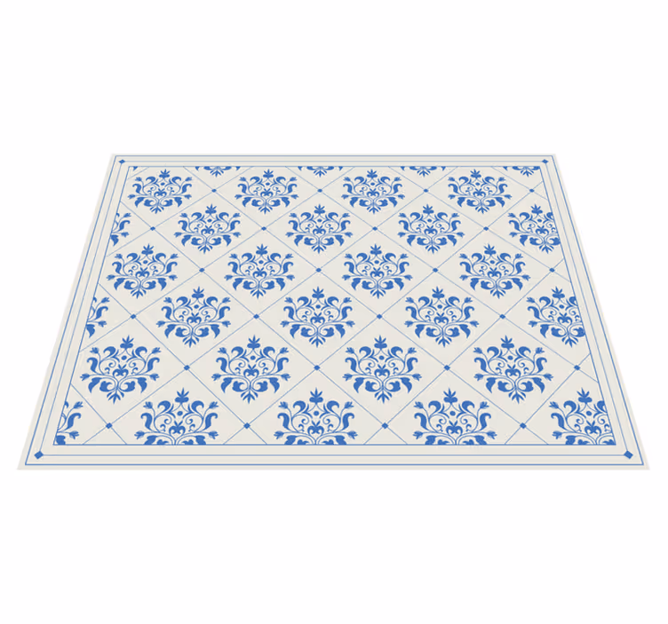 Alfombra hidráulica vinílica azul ornamental - TenVinilo