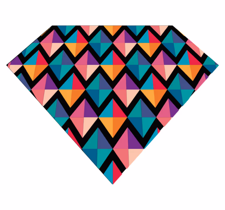 Alfombra vinílica geométrica patrones triangulares coloridos - TenVinilo