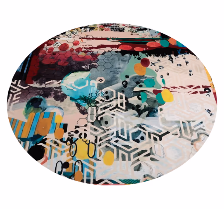Alfombra vinílica moderna arte urbano multicolor - TenVinilo