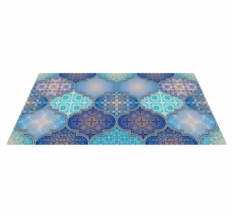 Alfombra hidráulica patrones de azulejos intrincados - TenVinilo