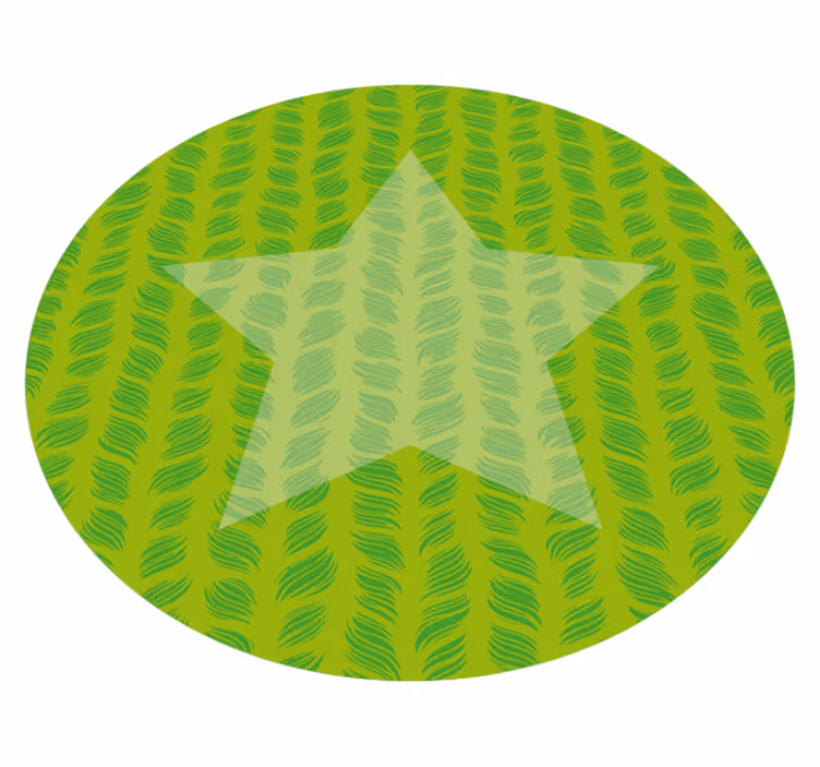 Alfombra vinílica infantil verde con estrella - TenVinilo