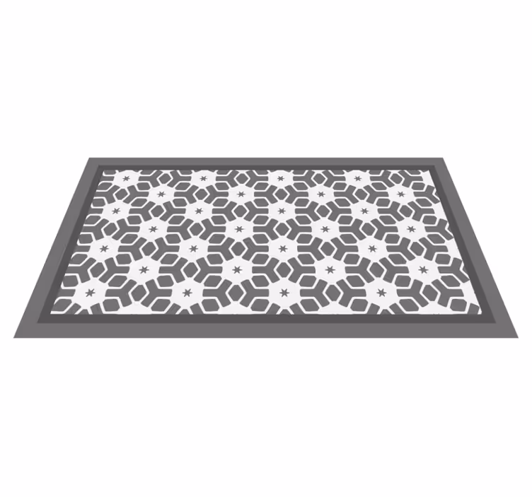Alfombra vinilo baño gris mosaico de estrellas - TenVinilo