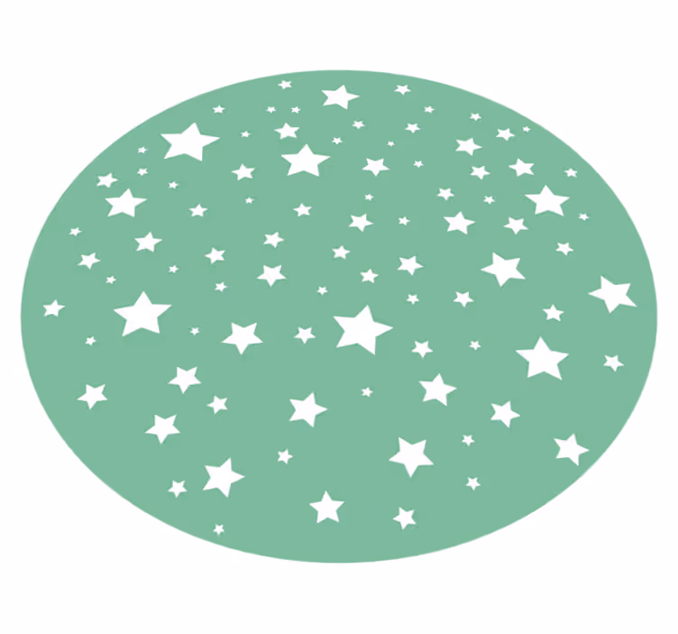 Alfombra vinílica estrellas círculo de juego estrellado - TenVinilo