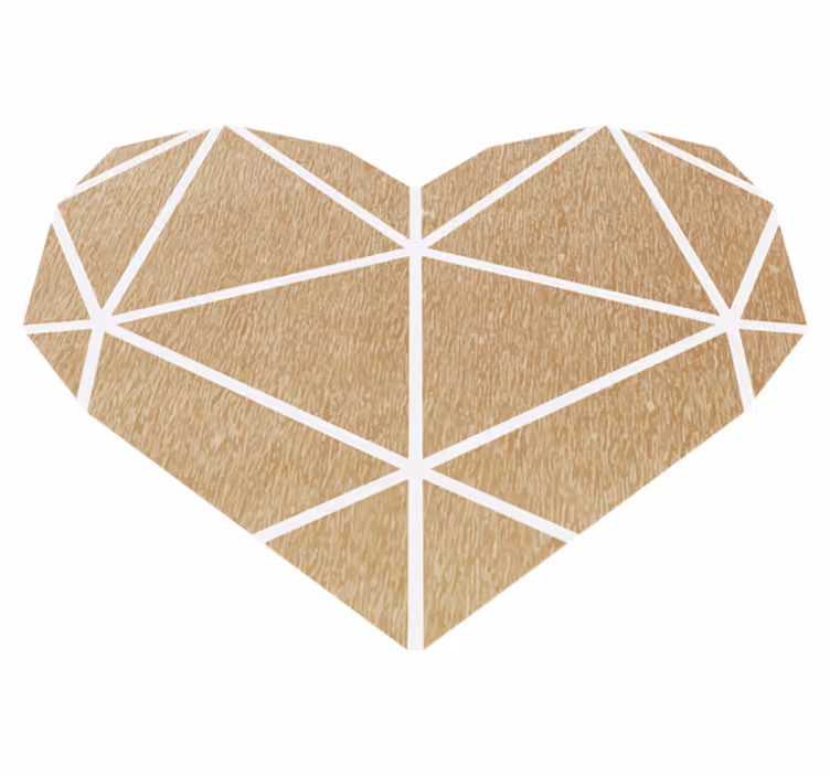 Alfombra vinílica moderna forma geométrica del corazón - TenVinilo