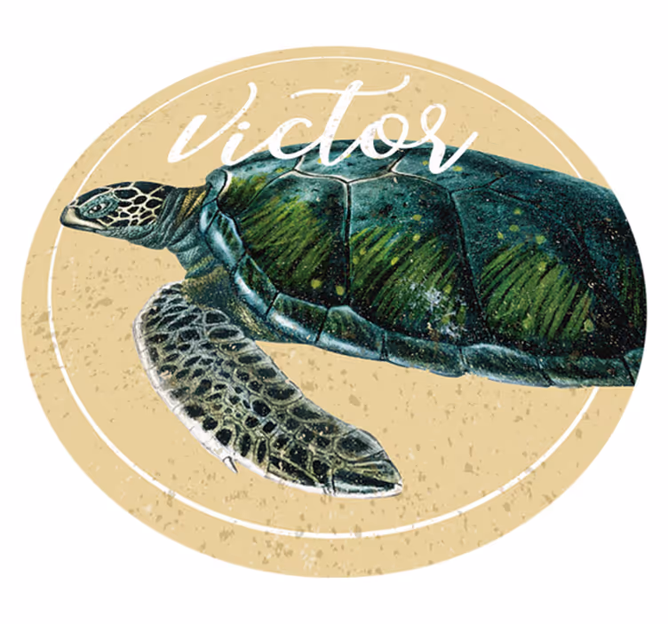 Alfombra vinílica con nombre tortuga marina - TenVinilo