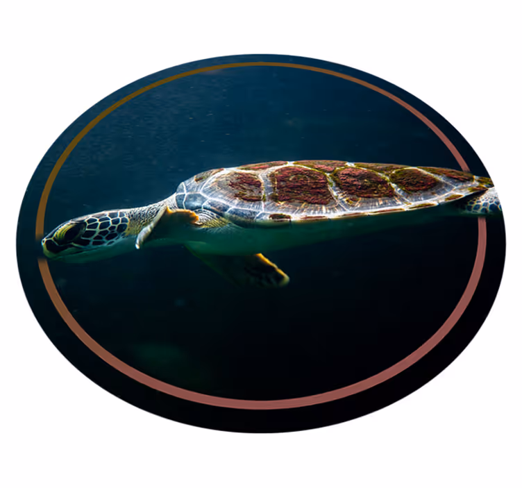 Alfombra vinílica animales círculo de tortugas marinas - TenVinilo