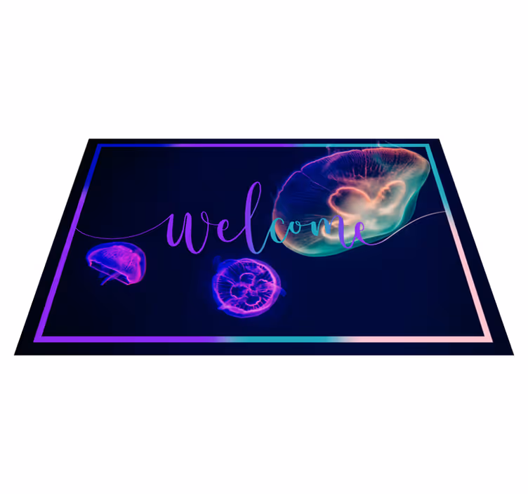 Alfombra vinílica animales bienvenida a las medusas - TenVinilo
