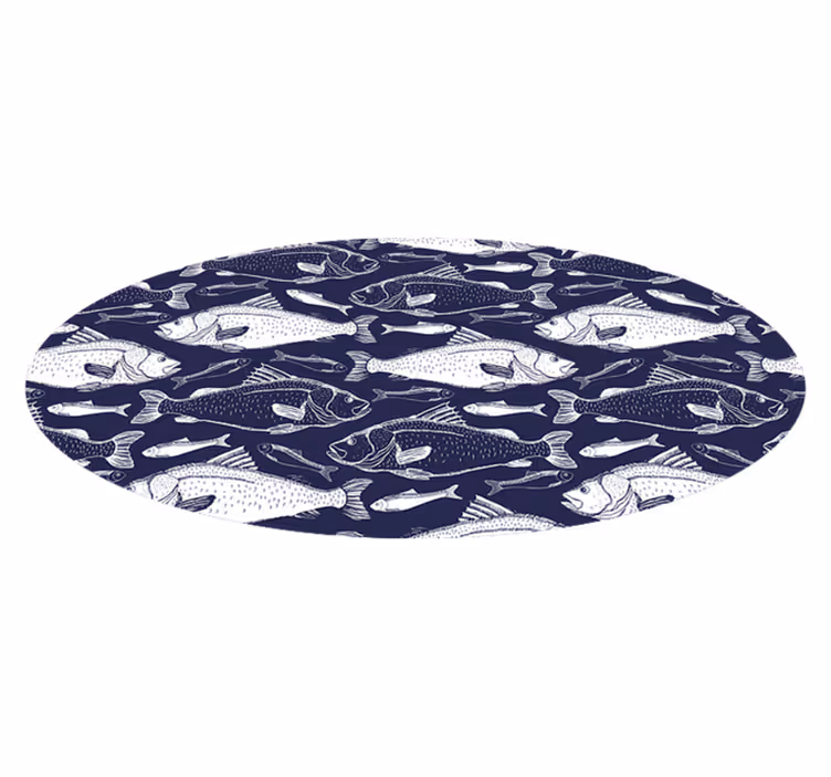 Alfombra vinilo baño azul peces bajo el mar - TenVinilo