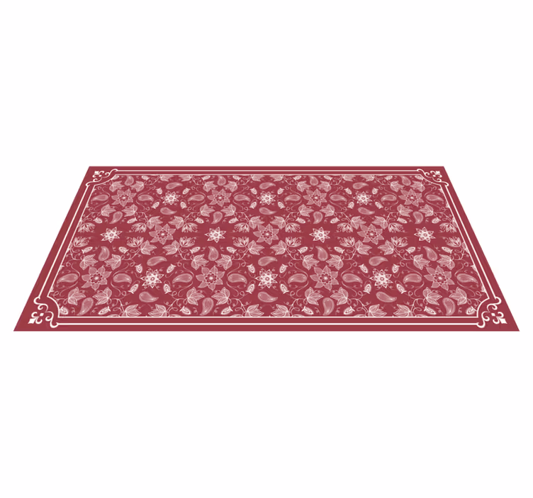 Alfombra vinílica mosaico tapiz floral adornado - TenVinilo