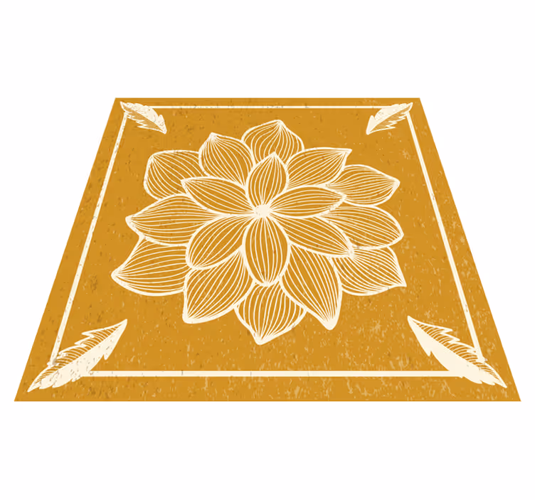 Alfombra vinílica flores diseño floral dorado - TenVinilo