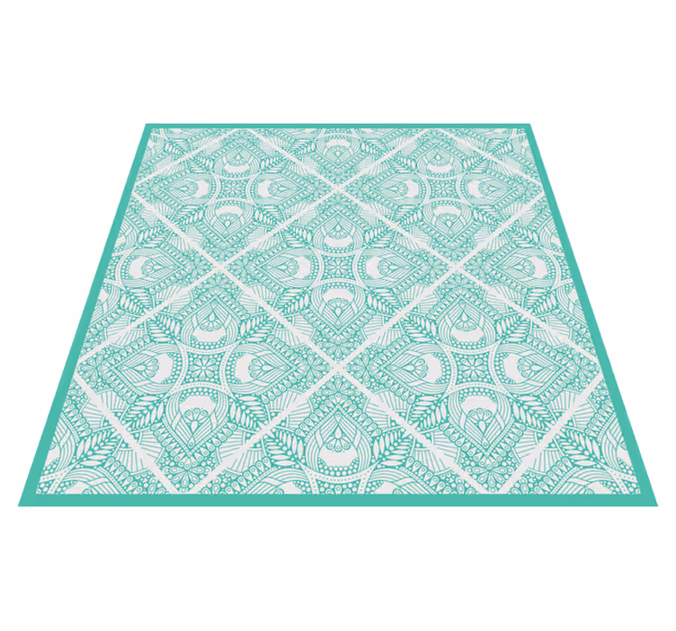 Alfombra vinílica geométrica con diseño superpuesto - TenVinilo