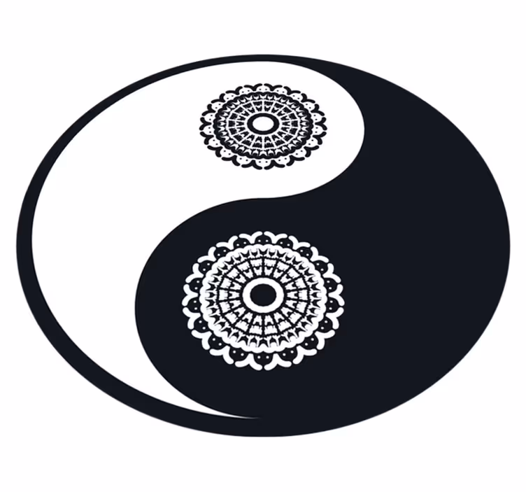 Alfombra vinílica mandala yin yang mandala - TenVinilo