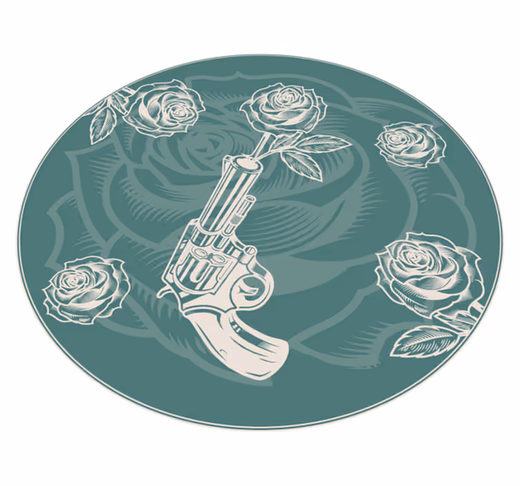 Alfombra vinílica flores revólver floral - TenVinilo