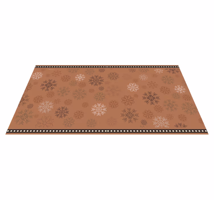 Alfombra vinílica flores motivo de copo de nieve - TenVinilo