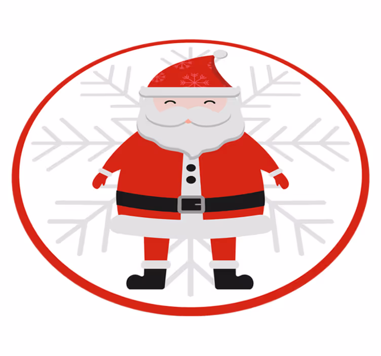 Alfombra vinílica navidad circulo de papa noel - TenVinilo