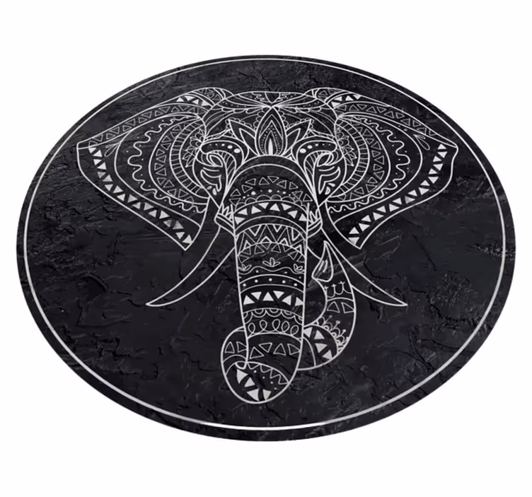 Alfombra vinílica mandala elefante mandálico - TenVinilo