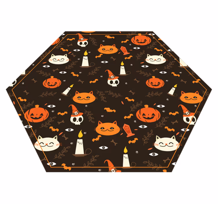 Alfombra vinílica halloween patrón festivo de halloween - TenVinilo