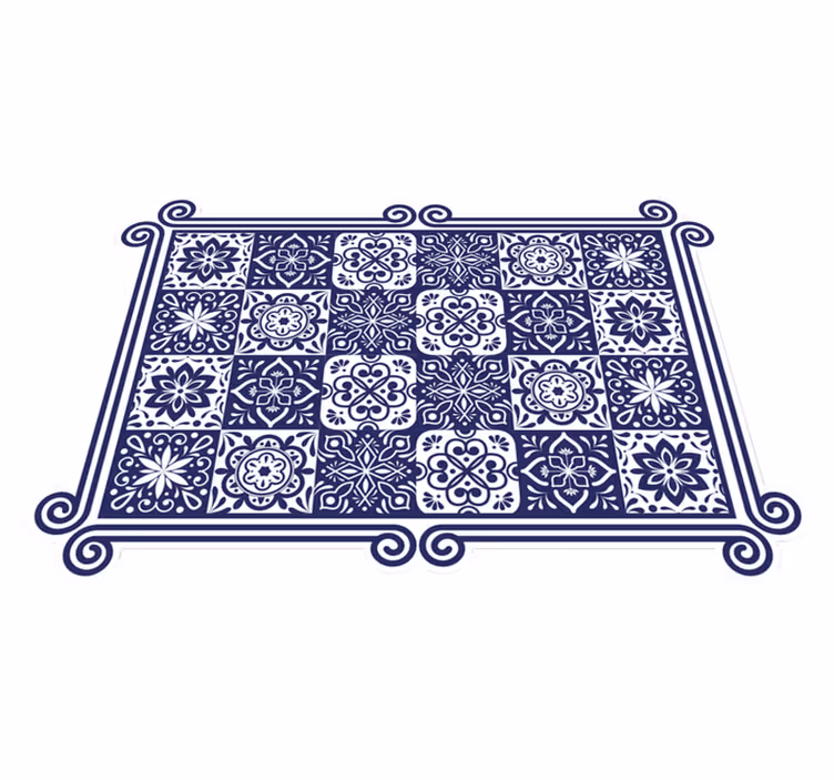 Alfombra hidráulica patrón de mosaico mandala - TenVinilo
