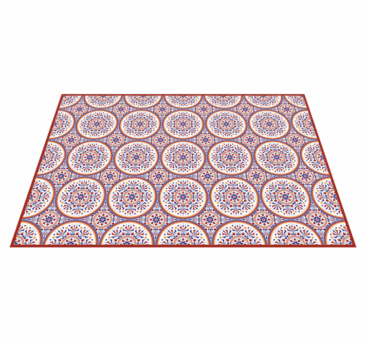 Alfombra hidráulica patrón de círculo de mosaico - TenVinilo
