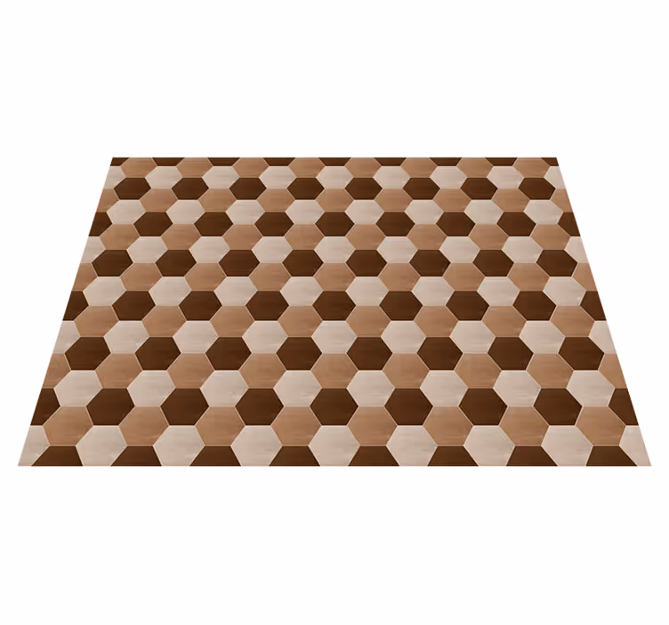 Alfombra hidráulica vinílica patrón de panal - TenVinilo