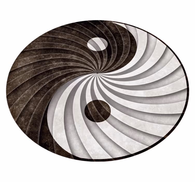 Alfombra vinílica redonda ying y yang - TenVinilo