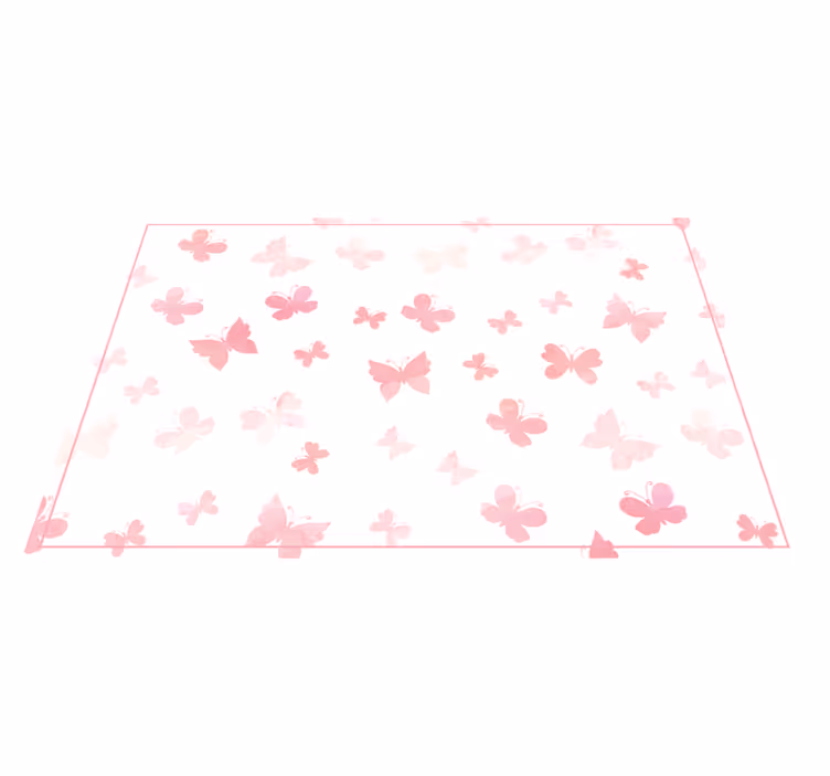 Alfombra vinílica animales mariposas rosas - TenVinilo