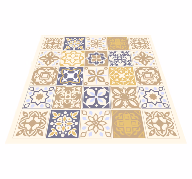 Alfombra vinilo cocina azulejos piedra caliza - TenVinilo