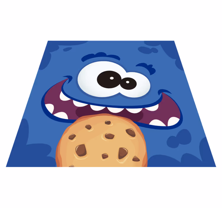 Alfombra vinílica infantil monstruo de las galletas - TenVinilo