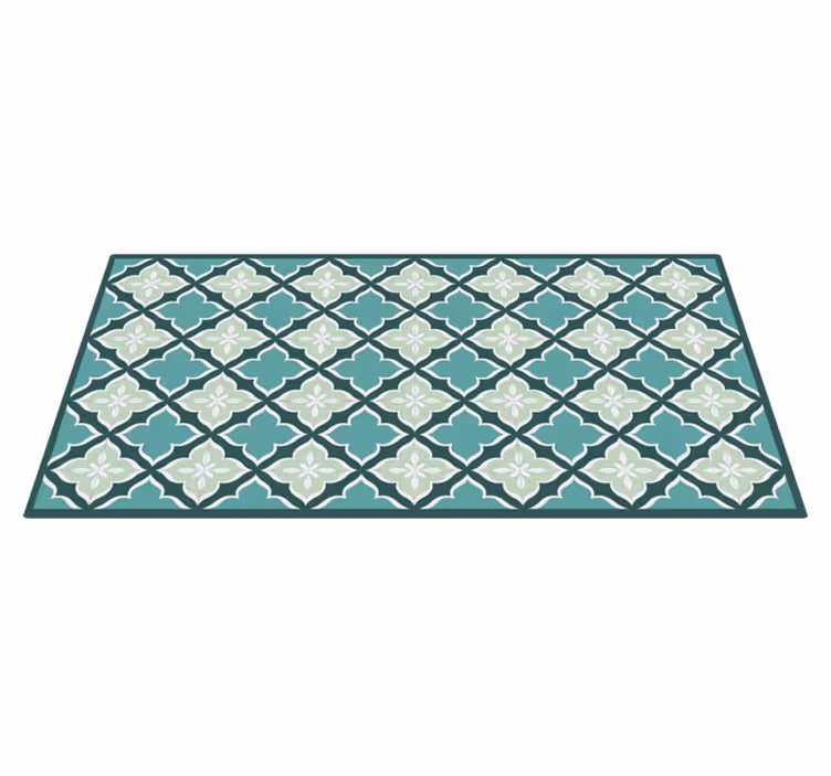Alfombra vinílica mosaico patrón floral - TenVinilo