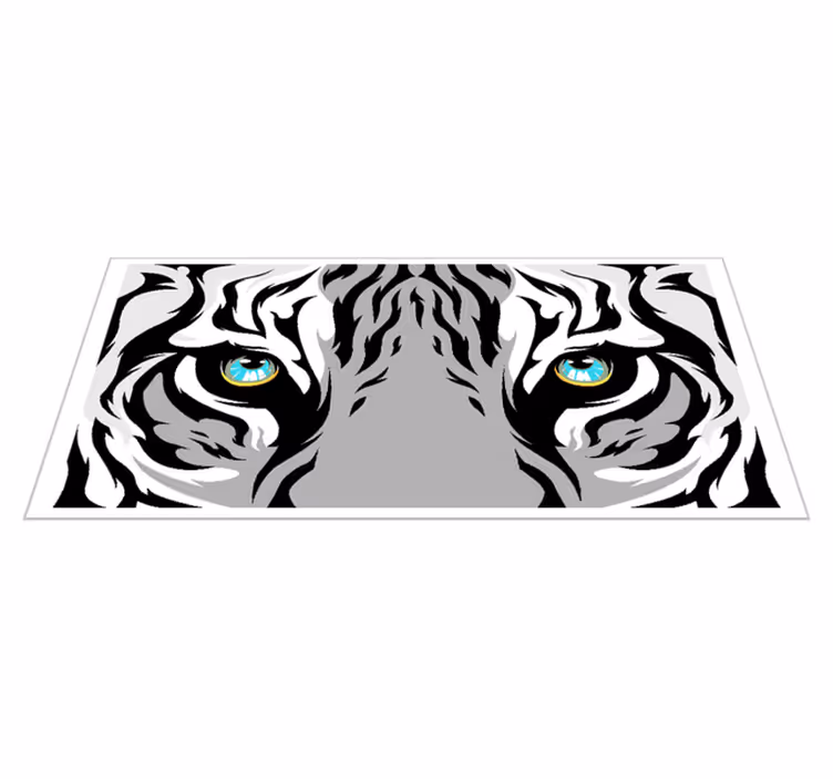 Alfombra vinílica animal print gráfico de mirada de tigre - TenVinilo