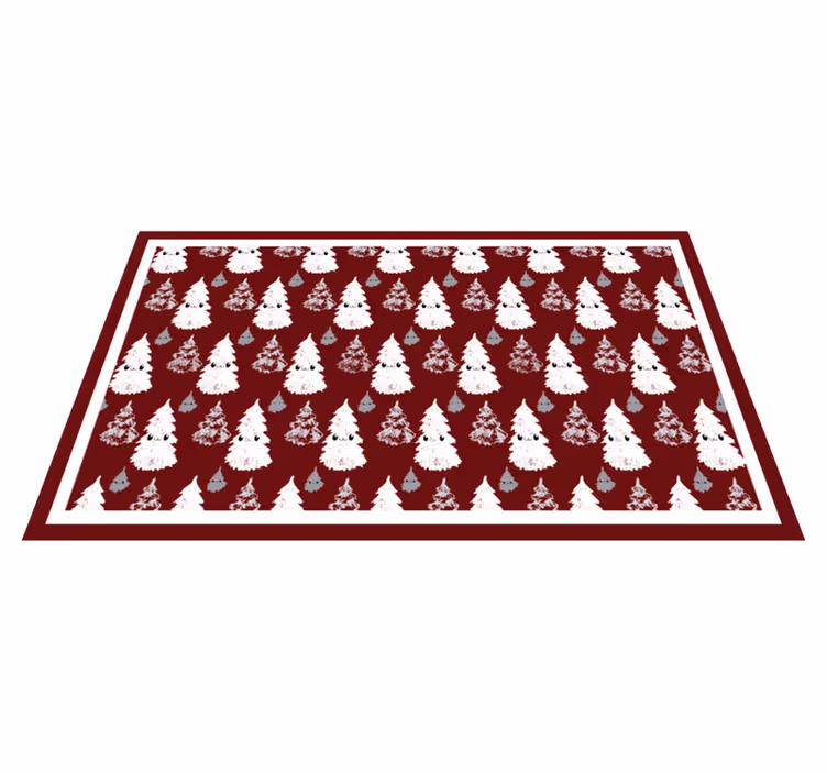 Alfombra vinílica navidad patrón de abeto festivo - TenVinilo