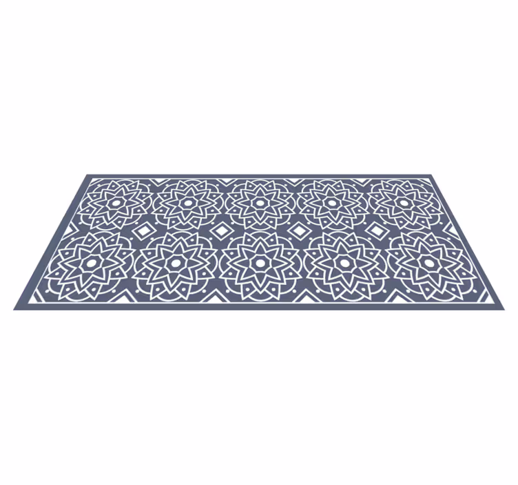 Alfombra vinilo cocina mosaico color azul con patrones - TenVinilo