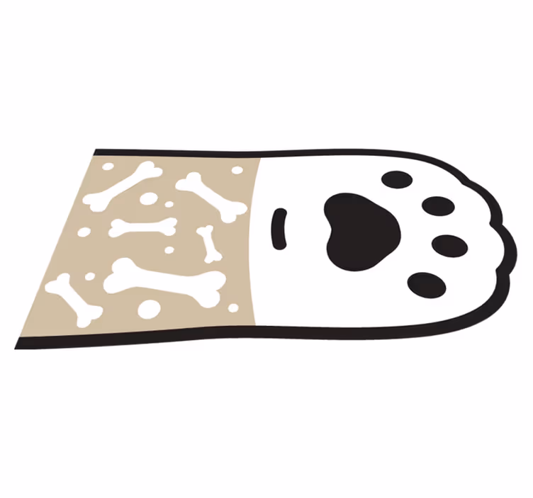 Alfombra vinílica animales pata de perro y hueso - TenVinilo
