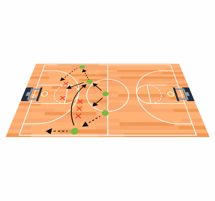 Alfombra de vinilo estrategia juego baloncesto - TenVinilo