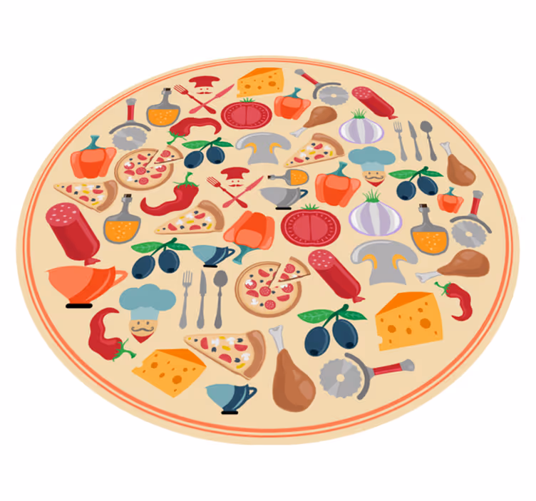 Alfombra vinilo cocina motivos culinarios - TenVinilo