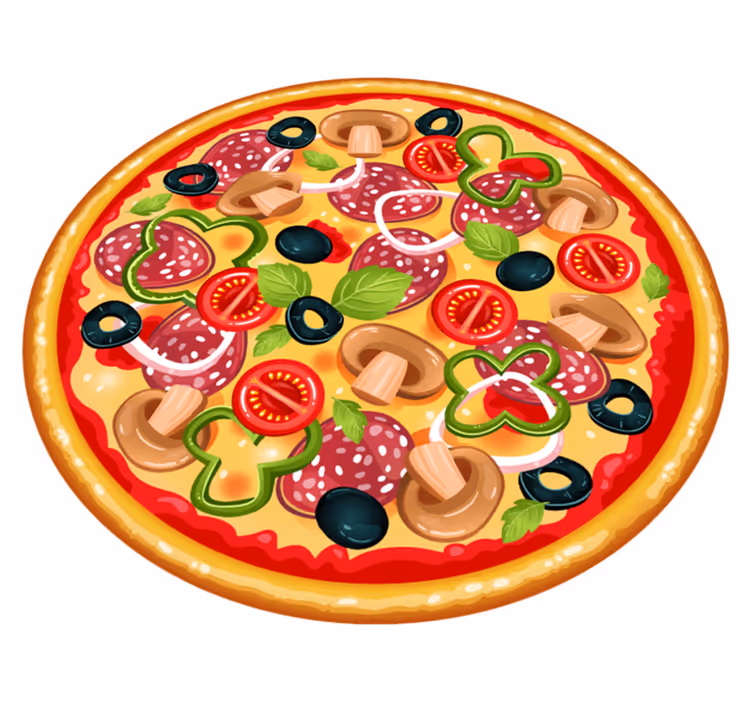 Alfombra vinilo cocina deliciosa porción de pizza - TenVinilo