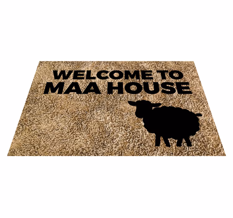 Alfombra vinílica frase bienvenida maa casa - TenVinilo