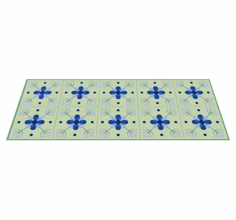 Alfombra pvc cocina verde efecto azulejos - TenVinilo