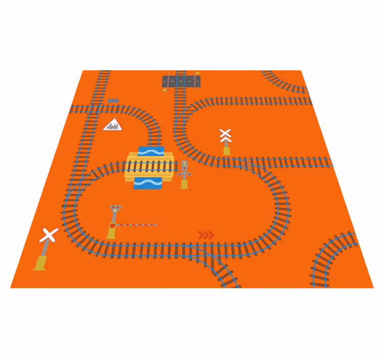 Alfombra vinílica juegos diseño de pista divertido - TenVinilo