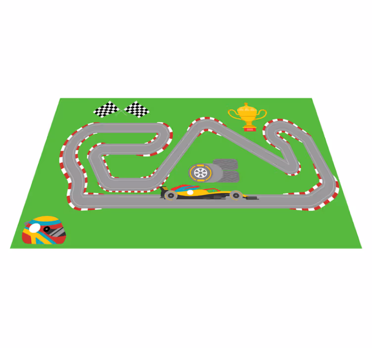 Alfombra pvc infantil carretera pista de carreras - TenVinilo