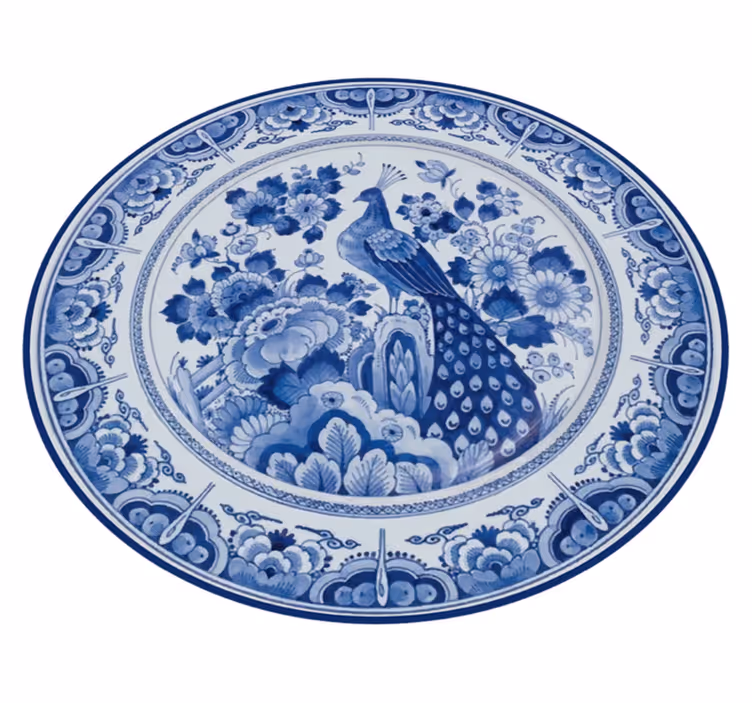 Alfombra vinilo azul pavo real elegante - TenVinilo