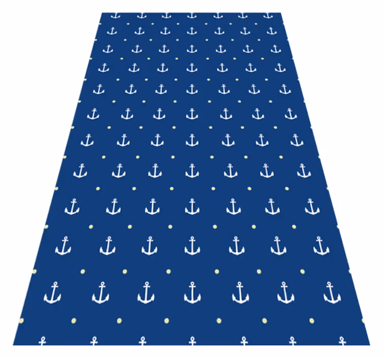Alfombra vinilo azul anclas náuticas - TenVinilo