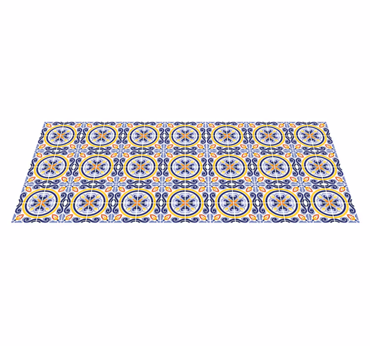 Alfombra hidráulica intrincado motivo mediterráneo - TenVinilo