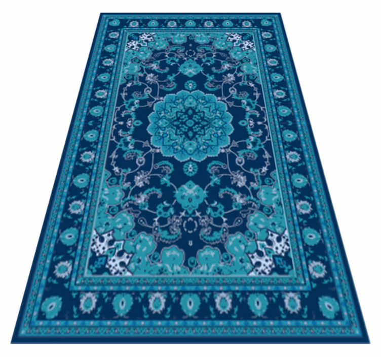 Alfombra vinílica mandala elegancia verde azulado - TenVinilo