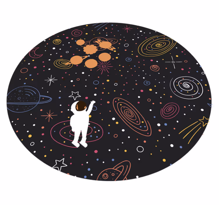 Alfombra pvc infantil estrellas astronauta y astros - TenVinilo