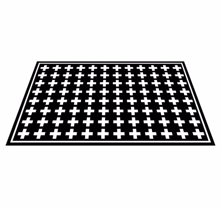 Alfombra vinílica geométrica diseño de patrón cruzado - TenVinilo