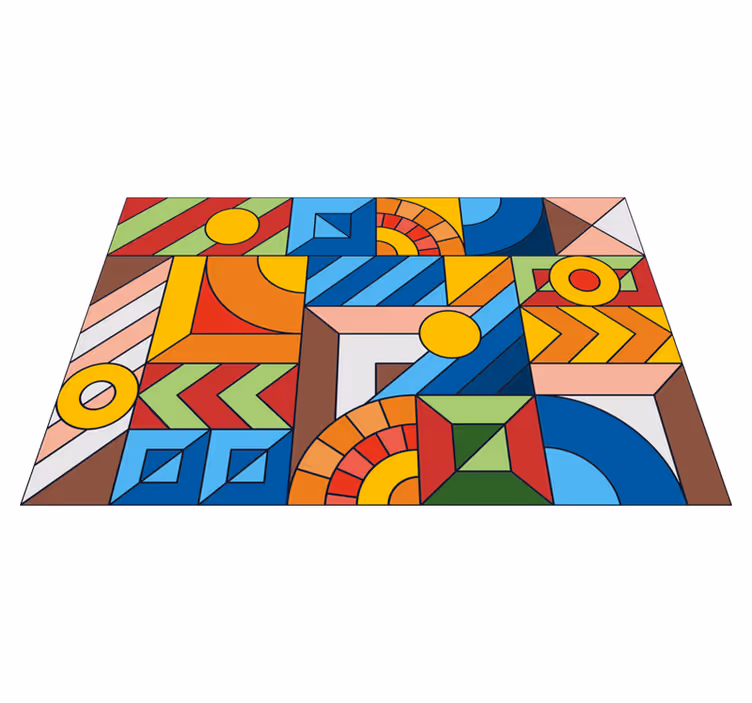 Alfombra vinílica geométrica geometría abstracta - TenVinilo