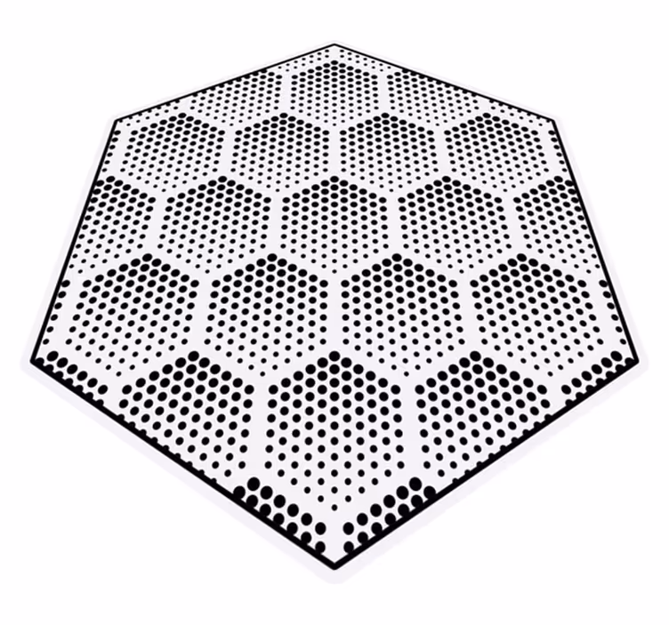Alfombra vinílica geométrica patrón de puntos hexagonales - TenVinilo
