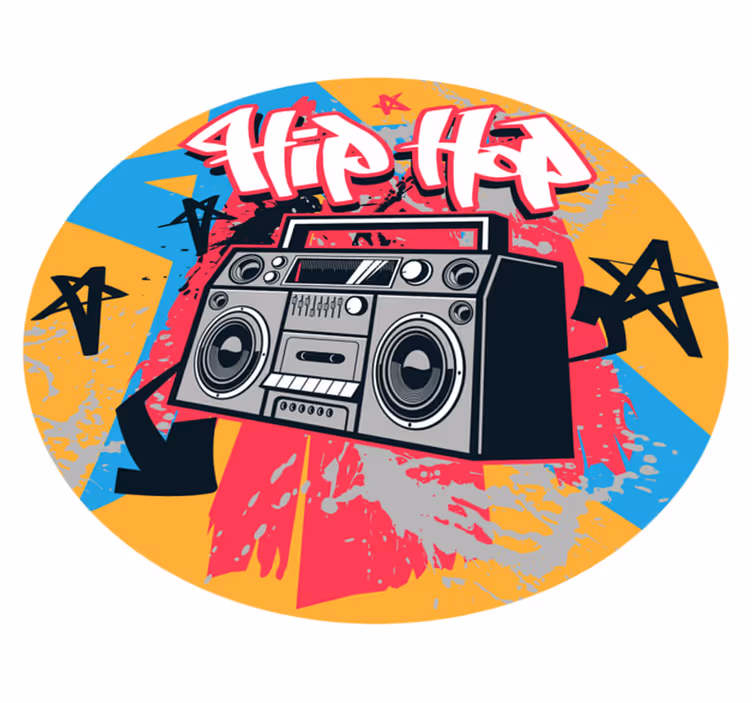 Alfombra vinílica juvenil radiocasete de hip hop - TenVinilo